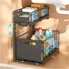 Vankarr Organizer Sottolavello Cucina 2 Livelli,Sottolavello Cucina Metallo,Altezza Regolabile,Organizzatore Sottolavello Cucinas,Estraibile,Nero,1 Pezzi