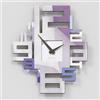 Giallobus - Orologio Bilay - Axia - Legno Mdf - Premium 38x45 - - 26 - Violet pastel - Artigianale Made in Italy - Silenzioso - Idea regalo - Moderni doppio livello