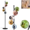 hofstein Koyoto Lampada a sfera, Lampada da terra 32 cm Blu, Cromo, Oro, Verde, Ramato, Grigio fumo, 5-Luci