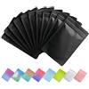 Plaphy 100 Sacchetti Mylar in Alluminio Richiudibili con Zip, Bustine in Mylar Ermetiche per Alimenti, Buste Opache e Piatte per Confezionamento e Conservazione (Nero, 7 x 10 cm)