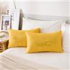 ETOLISHOP Set di 2 Cuscini per Divano in Velluto 30x50cm Federe Cuscini Divano Giallo Senape Copricuscini Divano Moderni Oro Ginkgo Biloba Cuscini per Divani per Soggiorno Camera Balcone Decorazione