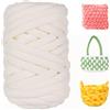 uyeoco Filato Gigante 250g Cotone Grosso Tubolare a Mano Gomitolo di Filato Chunky Yarn per Borse Coperte Cestini Nidi di Animali Domestici Artigianato Fai-da-Te(O1,1 roll(500g))