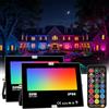 HEKEE Faretto LED RGB Esterno Proiettore, modifica del colore 50W, modalità di strobo personalizzata DIY, colori RGB 12, tempi, telecomando incluso, IP66 impermeabile