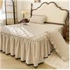 HIKOO DAILY Copriletto trapuntato spesso con volant, copriletto con balze, copriletto, coprimaterasso per letto singolo/matrimoniale/king size, biancheria da letto (senza federa)(Qianka, singolo 120 x 200 cm, 1
