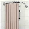 APHTOCF Bastone Tenda Doccia Angolare Senza Foratura 70-95 X 90-130cm, Asta per Tenda da Doccia A Curva Telescopica, Bastoni per Tende A Forma di L, 304 Acciaio Inox, Argento