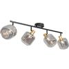 Qazqa zuzanna - Faretto Moderno - 4 luce - L 102 cm - Grigio - Moderno - Soggiorno I Camera da letto I Sala da Pranzo I Cucina