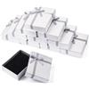 Craftdady Gainsboro, 12 scatole regalo rettangolari in cartone con nastro in spugna e fiocco, per anelli, bracciali, orecchini, collane, display