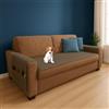 Farè - Runner Copriseduta Divano Impermeabile con Copribraccioli e Tasche Organizer - Copridivano Universale Antimacchia - Ideale per cani, gatti e bambini - Armor Marrone