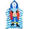 QILZO Asciugamano con cappuccio per bambini, asciugamano pirata 60 x 60 cm poncho per bambini spiaggia e piscina 2 a 6 anni Poncho Bambina, asciugamano da bagno in microfibra