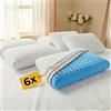cuscini fiber - 6 Cuscini Memory Foam Forato Traspirante e Fresco Alto 13cm, Cuscini Letto Matrimoniale con Fodera Silver Sicura per la Pelle, Guanciale Letto Antiacaro Anallergico Made in Italy