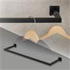 ML DESIGN modern living ML-Design Appendiabiti Porta Asciugamani con Attacco a Parete 110 x 30 cm in Acciaio Nero per Bagno Cucina Soggiorno Balcone Camera da Letto Porta Salviette da Muro Salvaspazio Peso Supportato 50 kg
