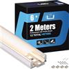 HOOLED 6 x Profilo alluminio per strisce led 2 m, Con coperchio in PC bianco latte, Profilo led Dimensioni 17,4 mm x 7 mm, larghezza massima striscia 12,4 mm