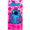 CARTOON Telo Mare Bambina Stitch 70x140 cm Asciugamano Microfibra 100% Poliestere Asciugatura Rapida Telo Spiaggia Piscina Rosa Tropicale Disney Idea Regalo