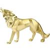 Zyqixluk Statua di Lupo in Resina Scultura,Astratta Sculture, per la casa Statue, di Animali Moderna Decorazione Geometrica per la casa Figurina Centrotavola Ornamenti per Il Soggiorno,d'oro