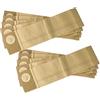 vhbw 10x sacchetto compatibile con Lindhaus Hepa 380 e, PH 4, Pro Hepa aspirapolvere - carta filtrante/cartone, 38,5cm x 10cm Marrone