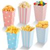 Husalsea Scatole di Popcorn 60 PCS, Scatole per Popcorn Rosa e Blu, Caramella Contenitore，Scatole per Popcorn con Motivo a Onde, Pois e Righe ，Sacchetti per Popcorn Adatto per Feste e Compleanni