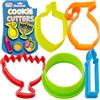The Kosher Cook Chanukah Cookie cutter set - 5 pezzi - Menorah, dreidel, oliera, Chanuka Gelt e candela a forma di stampi in plastica - Chanukah casseruola by The kosher Cook