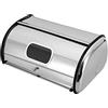 WEIGR Contenitore per il pane con coperchio, in acciaio inox, per il pane, per la cucina (grande, 44 x 28 x 19 cm)