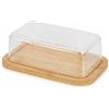 MIJOMA Burriera con base in acciaio inox antiruggine e coperchio trasparente in plastica, 12 x 19 x 6 cm