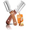 Generico Pelapatate Cucina Professionali Multifunzione 5-in-1, Sbucciatore, Tagliaverdure, Apribottiglie, Lama in Acciaio Inox, Impugnatura Ergonomica in Legno, Utensile per Frutta e Verdura (2PCS-MIX)