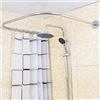 WEIGR Supporto per tenda da doccia a forma di U, asta telescopica allungabile, 80-130 cm, in acciaio inox, universale, per vasca da bagno e doccia, colore: argento