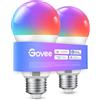 Govee Lampadina LED E27 Intelligenti WiFi e Bluetooth, Compatibile con SmartThings, Matter, Alexa e Google Assistant, 800lm, 16 Milioni di Colori RGBWW fai da te, Lampadina Smart, Set di 2