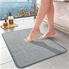 SOLIC Tappeto Bagno Assorbente,Tappetino Bagno in Lino,Antiscivolo Tappetini da Bagno con Fondo in Gomma,Tappetino da Doccia per Cucina,Baignoire (Azzurro Chiaro, 60x150cm)