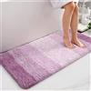 Homaxy - Tappeto da bagno morbido, 60 x 120 cm, antiscivolo, lavabile, soffice a pelo lungo, in microfibra assorbente, viola