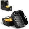 MOWETOO Accessori Friggitrice ad Aria 2 Pezzi, Teglia in Silicone per Philips Airfryer Serie 4000 NA460 5L*2, Stampo in Silicone Riutilizzabile