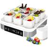 Clevich Yogurtiera Elettrica, Macchina per Yogurt in Argento Premium, Yogurtiera con 9 Vasetti da 170 ml, Yogurt Senza Zucchero Fatto in Casa, con Timer Digitale, Arresto Automatico, Display LCD, 40 W
