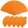 Publiclick Set di 25 ventagli a bastoni di plastica e tessuto poliestere, dimensioni 43 x 23 cm, 47 g, ventagli economici, bomboniera matrimonio, battesimo, comunione, ventagli personalizzabili (arancione)