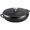 Lodge Blacklock 17 - Piastra in ghisa con coperchio, forno olandese con finitura antiaderente, leggera in ghisa, pentola con manopola in alluminio ad alta temperatura