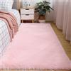 XUEDNGM Tappeto Moderno Tappeto Soggiorno 60 x 180 cm Lavabile Fino a 30 Gradi, Unicolore, Antiscivolo, Morbido Tappeto Camera da Letto Antiscivolo Modern Tappeto, Rosa