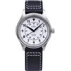 RATIO Orologio da pilota con cinturino in pelle serie Skysurfer, movimento automatico NH38A, resistente all'acqua fino a 200 m, orologio da pilota da uomo, Bianco, Pilota