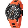 KXAITO Orologio sportivo analogico da uomo, orologio militare per esterni, a LED, cronometro, digitale, elettronico, grande, doppio schermo, impermeabile, tattico, da uomo, 0349g Nero E Arancione, L