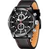 KXAITO Orologio sportivo analogico da uomo, orologio militare per esterni, a LED, cronometro, digitale, elettronico, grande, doppio schermo, impermeabile, tattico, da uomo, 0161 g nero, L, Cronografo