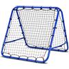 COSTWAY Rete da Rimbalzo Calcio Pieghevole con Angoli Regolabili | Porta da Calcio per Bambini per Allenamento con Picchetto a Forma di U, per Uso Interno ed Esterno, Blu