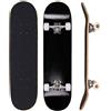 Sumeber, skateboard per evoluzioni da adulti, per principianti, regalo di compleanno, per adolescenti, ragazze, ragazzi e adulti, Tutto nero