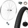 MADICKS Ruota Posteriore Bici 26" x 1 3/8 Completa con Copertone, Camera d'Aria e Rocchetto - Cerchio City Bike/Olanda in Alluminio Acciaio - Dadi Fissaggio e Flap Inclusi per Bici Passeggio