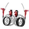 YueShengYCHUANG Kit Freni a Disco Idraulici, Frenante Anteriore E Posteriore, Componenti per Bicicletta con Finitura Liscia E Pastiglie in Resina, Adatto per, Rosso
