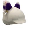KiBcsLic Copricasco da, Accessori per Casco, Protezione, novità Decorativa, Copricapo Invernale, Cappello Lavorato a Maglia, Decorazione per E Snowboar, Orecchio Bianco Viola