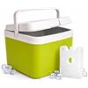 HaushaltO Frigorifero portatile da 15 litri con elemento refrigerante & batteria refrigerante - Scatola termica per una refrigerazione extra lunga, ideale come borsa termica (Verde)