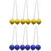 Tdoutop 6 Pezzi Palline Gioco Palline Golf Gioco Lancio Accessori Ricambio Corda Nylon Materiale PP Adatte a Giochi Interattivi Bambini Adulti, Giallo E Blu