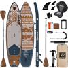 TIGERXBANG Tavola gonfiabile per stand up paddle, 3 m x 88,9 x 15,2 cm, design tribale Joy, SUP per 3 persone, ideale per tempo libero, escursioni e avventura