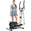 Dripex Ellittica da Casa Silenziosa, Ellittica Professionale con Volano 6 kg, 16 Livelli di Resistenza, Sensore Battito Cardiaco, Display LCD, Ellittiche per Casa per Allenamento Cardio (Blu pallido)