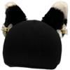 Lljsszr Copricasco da, Accessorio in Maglia, Morbido E AntiGraffio, Ideale per Sport Invernali E Gite in Montagna, Orecchio Bianco Nero