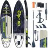 Glymnis Tavola Da SUP 320×81×15cm SUP Gonfiabile Capacità Di Carico Di 140 Kg Tavola Da Surf Stand Up Paddle Tavola SUP Con Pompa Ad Aria Pagaia Regolabile Borsa Da Trasporto (Bianco+verde)