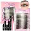 Crislashes Kit Extension Ciglia, Ciglia Finte Soffici Extension ciuffetti Morbide con lash clusters e Sigillo per lash clusters e Pinzette Facile Extension Fai da Te a Casa（KIT-B)