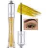 Prreal Mascara Gold Glitter Waterproof Mascara Diamond Sparkling for Eyelases, Long Lasting Curling Volumizing Mascaras for Party Festival, Lightweight Colored Mascaras Eye Makeup, 07