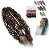 Generico Estensione Dei Capelli Boho Dreadlock, Attacco Elastico In Un Minuto, Materiale Sintetico Morbido Ed Elastico, Code Di Cavallo Naturali Intrecciate A Mano(Brown)